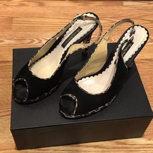 Beverly Feldman Leopard peep toe pump